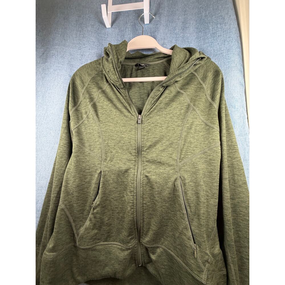 Eddie Bauer Women’s Medium Green Full Zip Hoodie‎ Jacket Activewear - Picture 3 of 8